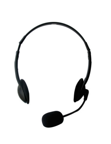 EWENT AURICULARES + MIC DE DIADEMA. NEGRO (EW3563)