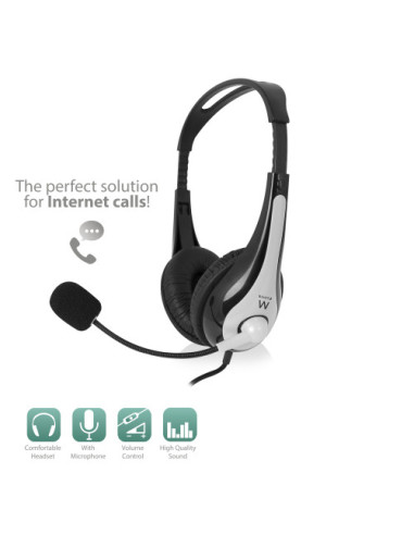 EWENT AURICULARES ESTÉREO CON MICRÓFONO Y...