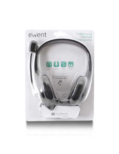 EWENT AURICULARES ESTÉREO CON MICRÓFONO Y...