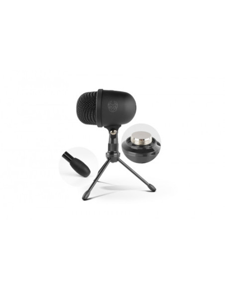 KROM MICROFONO KIMU PRO. MINI USB A USB. TRIPODE. NEGRO