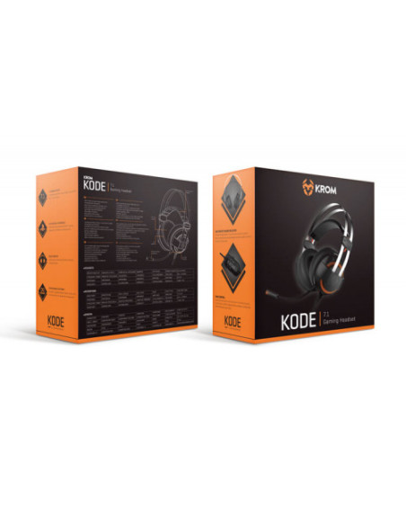 KROM AURICULARES + MIC GAMING KODE. USB. PS4/ PC. 7.1 VIRTUAL. NEGRO