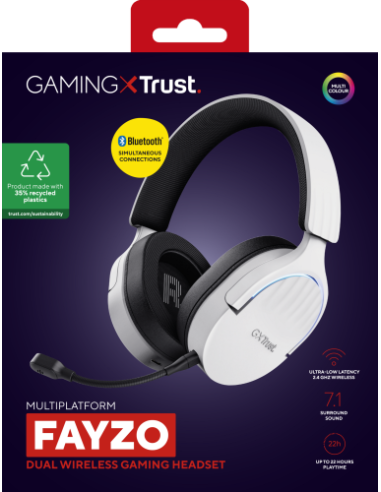 TRUST GXT491W FAYZO WIRELESS HEADSET WHT