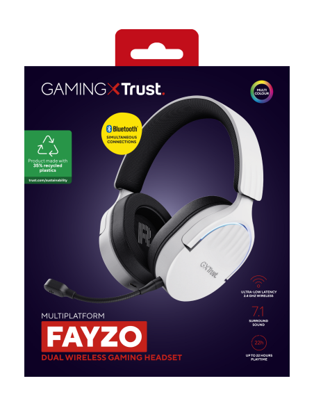 TRUST GXT491W FAYZO WIRELESS HEADSET WHT