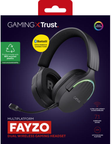 TRUST GXT491 FAYZO WIRELESS HEADSET BLK