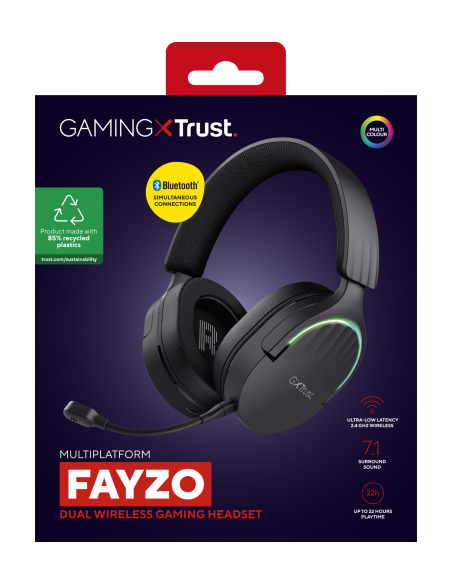 TRUST GXT491 FAYZO WIRELESS HEADSET BLK