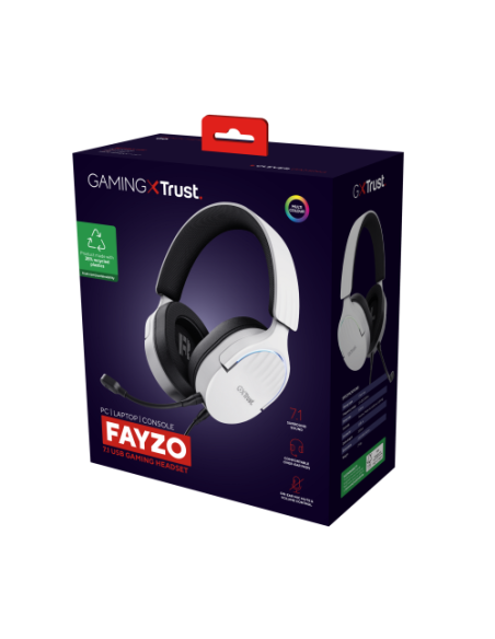 TRUST GXT490W FAYZO 7.1 USB HEADSET WHT