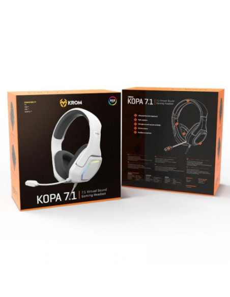 KROM AURICULARES GAMING BLUETOOTH  7.1 NEGRO