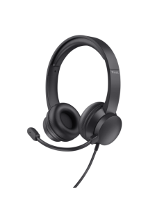 TRUST AURICULARES + MICROFONO AYDA HEADSET PC USB NEGRO (25088)