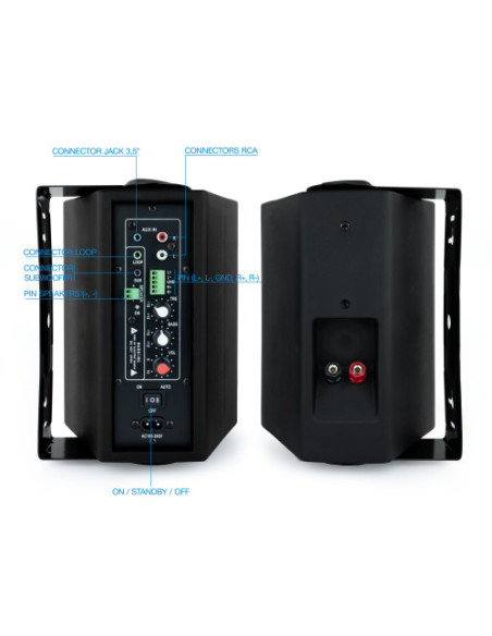 TOOQ ALTAVOCES AUTOAMPLIFICADOS CON SOPORTE DE PARED METÁLICO