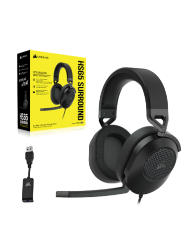 AURICULARES CORSAIR HS65 SURROUND CARBON...