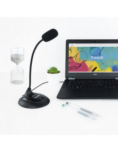 TOOQ MICRÓFONO MULTIMEDIA FLEXIBLE JACK 3.5 MM NEGRO