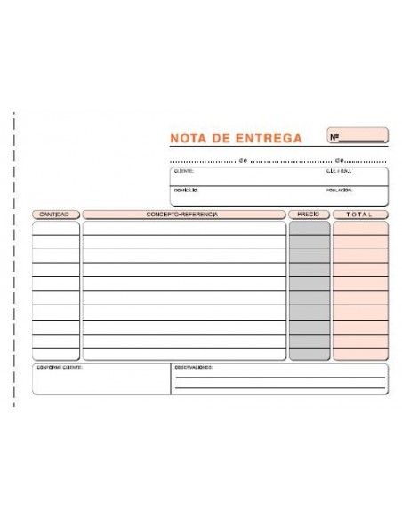 TALONARIO NOTAS DE ENTREGA 4º TRIPLICADO APAISADO 47046T