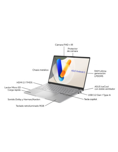 PORTATIL ASUS VIVOBOOK 14 M5406NA-QD082W. 14"...