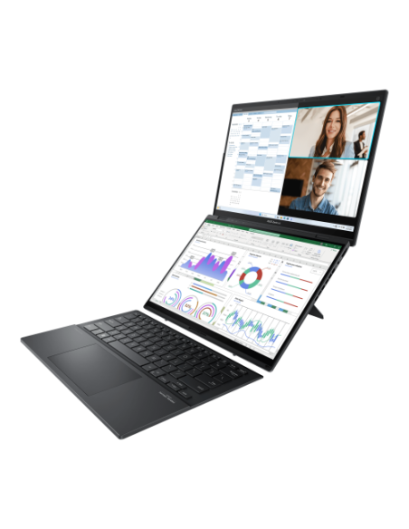 PORTATIL ASUS ZENBOOK DUO OLED UX8406MA-PZ271W. 14" 3K 120HZ. ULTRA 9 185H. 32GB RAM. 2TB SSD. ARC GRAPHICS. W11 HOME. GRIS TINT