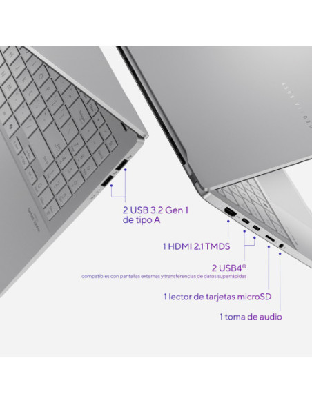 PORTATIL ASUS VIVOBOOK S 15 S5507QA-MA006W.  15.6" WIDE QUAD HD+ OLED. QUALCOMM X1E-78-100. QUALCOMM ADRENO GPU. 16GB LPDDR5. 1T