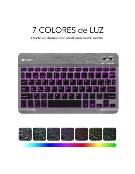 TECLADO RETROILUMINADO BLUETOOTH SMART BACKLIT BT KEYBOARD GREY