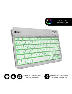 TECLADO RETROILUMINADO BLUETOOTH SMART BACKLIT BT KEYBOARD SILVER