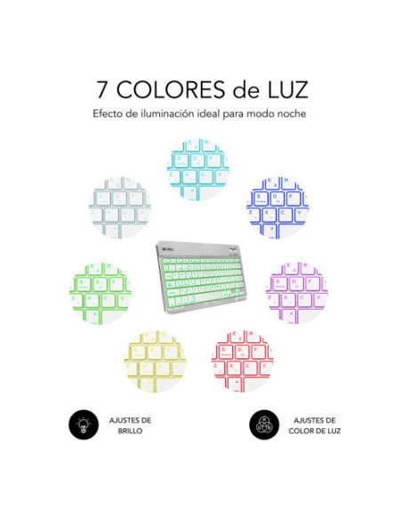 TECLADO RETROILUMINADO BLUETOOTH SMART BACKLIT BT KEYBOARD SILVER