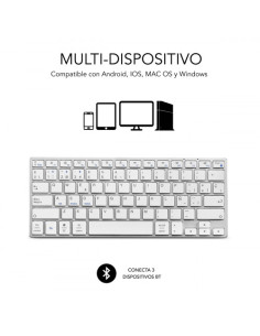 TECLADO WIRELESS BLUETOOTH ALUMINIO ADVANCE COMPACT SILVER 2