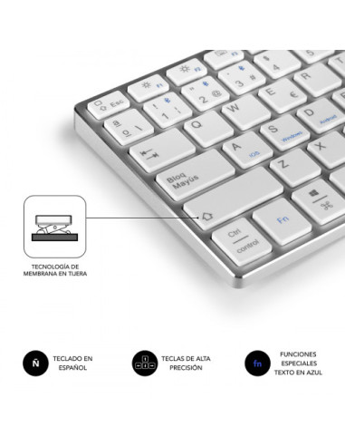 TECLADO WIRELESS BLUETOOTH ALUMINIO ADVANCE...