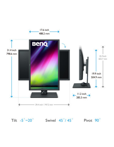 MONITOR BENQ SW321C (9H.LJ1LB.QBE) 32" UHD MONITOR PROFESIONAL PARA FOTOGRAFÍA