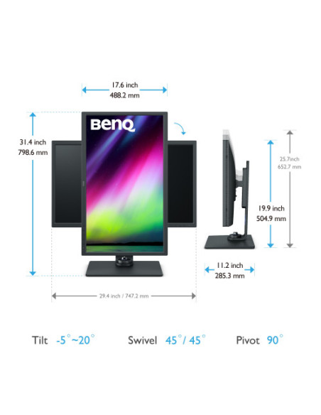MONITOR BENQ SW321C (9H.LJ1LB.QBE) 32" UHD MONITOR PROFESIONAL PARA FOTOGRAFÍA MONITOR BENQ SW321C (9H.LJ1LB.QBE) 32" UHD MONITOR PROFESIONAL PARA FOTOGRAFÍA