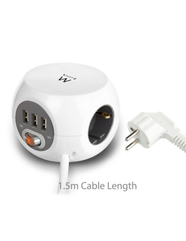 EWENT TOMA DE CORRIENTE CÚBICA CON TRES SALIDAS...