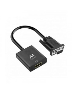 EWENT CONVERTER CABLE VGA MALE - HDMI FEMALE WITH AUDIO 0.20 METER