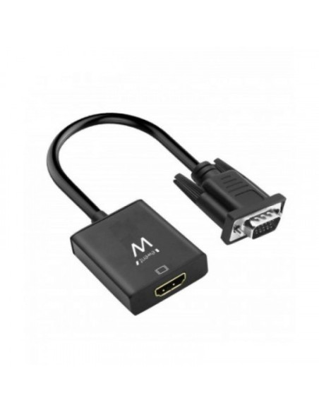 EWENT CONVERTER CABLE VGA MALE - HDMI FEMALE WITH AUDIO 0.20 METER EWENT CONVERTER CABLE VGA MALE - HDMI FEMALE WITH AUDIO 0.20 METER