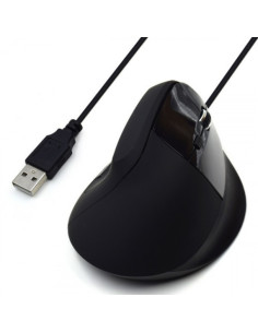 EWENT RATON VERTICAL ERGONOMICO OPTICO. 800-1200-1600DPI. USB2.0. NEGRO (EW3157)