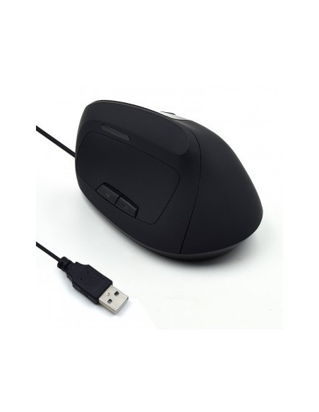 EWENT RATON VERTICAL ERGONOMICO OPTICO. 800-1200-1600DPI. USB2.0. NEGRO (EW3157)