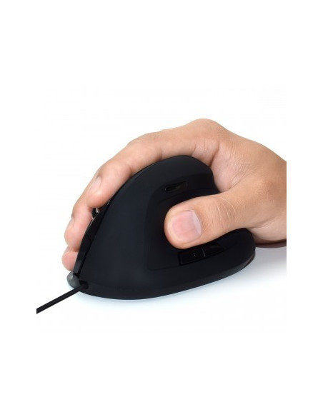 EWENT RATON VERTICAL ERGONOMICO OPTICO. 800-1200-1600DPI. USB2.0. NEGRO (EW3157)