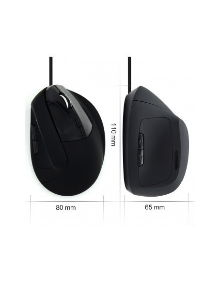 EWENT RATON VERTICAL ERGONOMICO OPTICO. 800-1200-1600DPI. USB2.0. NEGRO (EW3157)