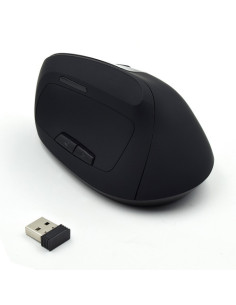 EWENT RATON VERTICAL ERGONÓMICO INALAMBRICO. OPTICO. 1600DPI. NEGRO