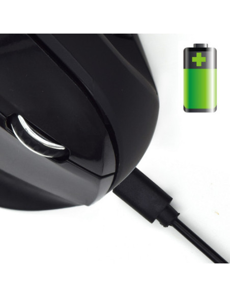 EWENT RATON VERTICAL ERGONÓMICO INALAMBRICO. OPTICO. 1600DPI. NEGRO