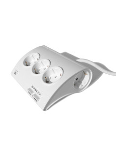 EWENT REGLETA DE ESCRITORIO. 5 TOMAS. 2 PUERTOS USB. BLANCO (EW3935) 2