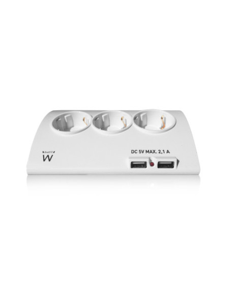 EWENT REGLETA DE ESCRITORIO. 5 TOMAS. 2 PUERTOS USB. BLANCO (EW3935)