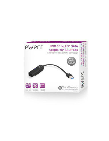 EWENT ADAPTADOR USB - SATA 2.5 PARA HDD/ SSD...
