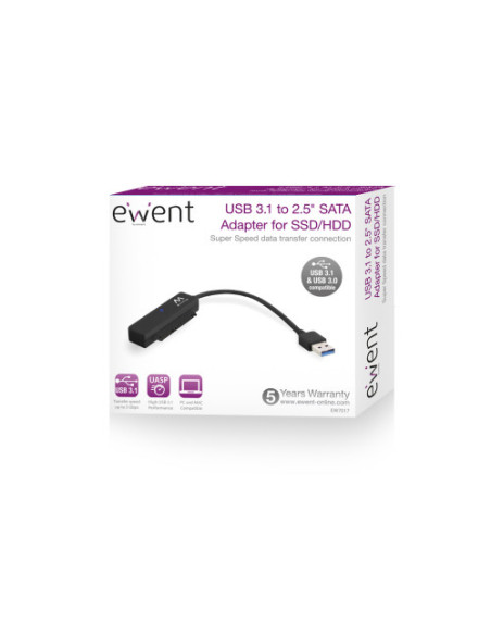 EWENT ADAPTADOR USB - SATA 2.5 PARA HDD/ SSD (EW7017)