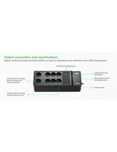 APC BACK-UPS 500VA 8 SCHUKO