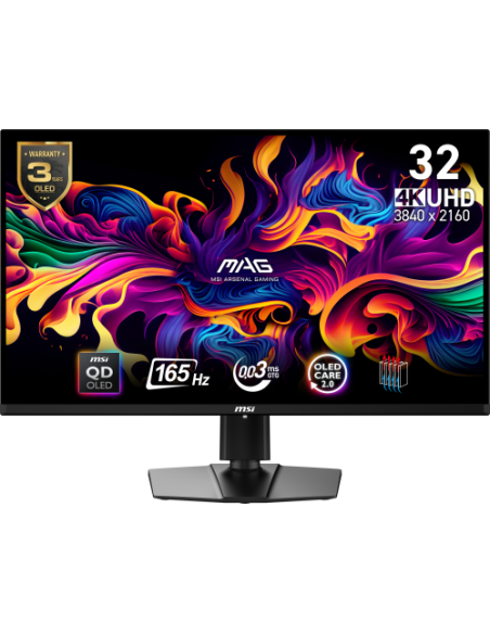 MSI MONITOR MAG 321UP QD-OLED. 31.5" QD-OLED PLANO. 3840X2160. 165HZ. NEGRO MSI MONITOR MAG 321UP QD-OLED. 31.5" QD-OLED PLANO. 3840X2160. 165HZ. NEGRO