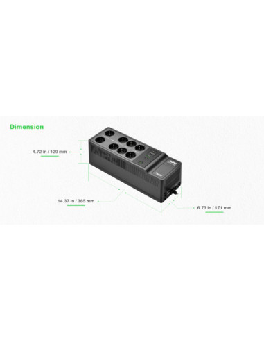 APC BACK-UPS 1050VA 8 SCHUKO OUTLETS