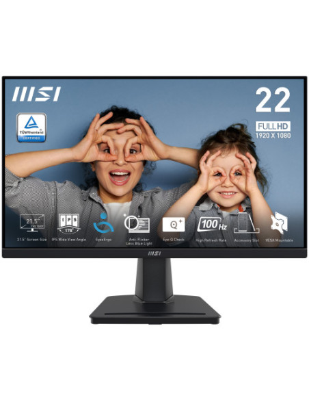 MSI MONITOR PRO MP225. 21.5" IPS PLANO. 1920x1080 . 100HZ NEGRO