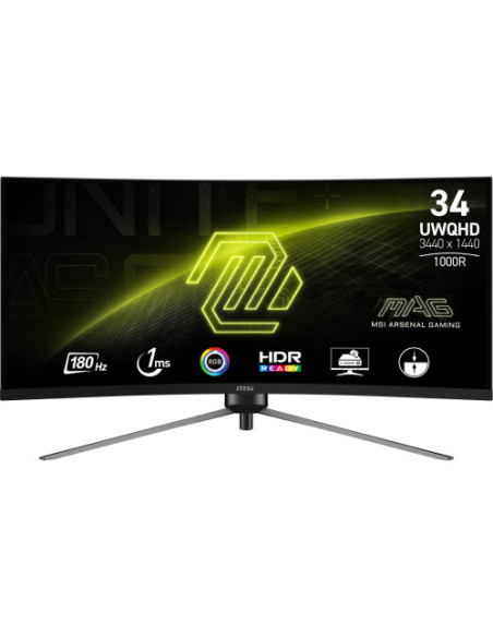 MSI MONITOR MAG 345CQR. 34". CURVO 1500R. 2K (3440X1440). 180HZ. NEGRO