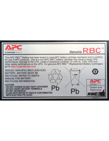 APC RECAMBIO DE CARTUCHO DE BATERIAS 140
