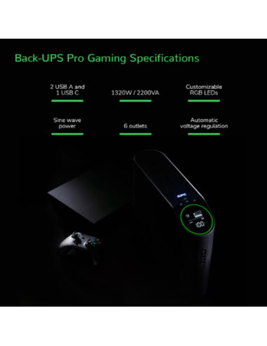 APC BACK-UPS PRO 2200VA GAMING, 230V, ONDA...
