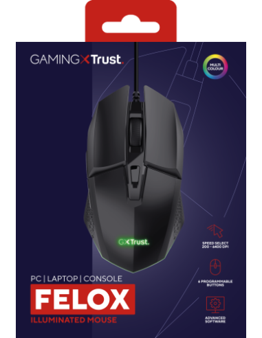 TRUST GXT109 FELOX GAMING MOUSE BLACK
