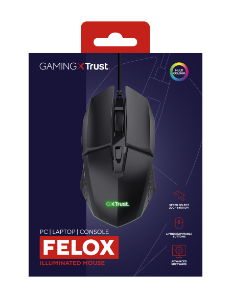 TRUST GXT109 FELOX GAMING MOUSE BLACK