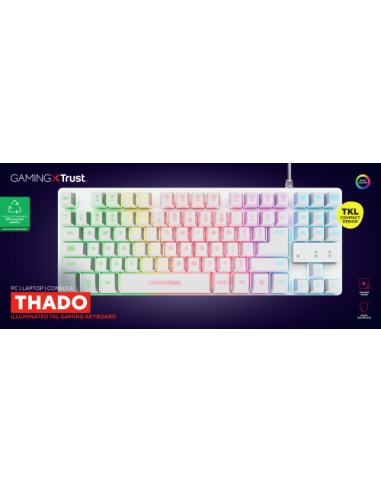 TRUST GXT833W THADO TKL KEYBOARD WHT ES