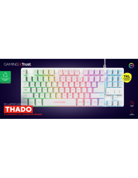 TRUST GXT833W THADO TKL KEYBOARD WHT ES